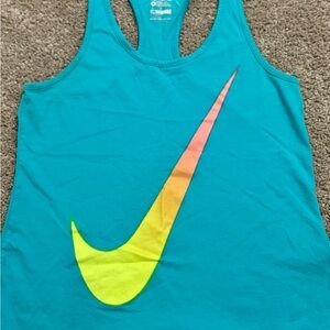 Nike Turquoise Tank Top with Gradient Swoosh